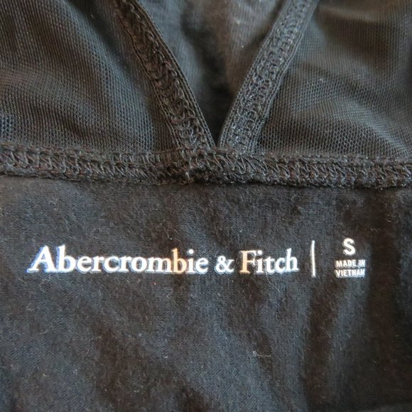 ABERCROMBIE & FITCH Black Mesh Top Sleeveless Bodysuit Minimalist Stretch Sz S - Picture 13 of 13